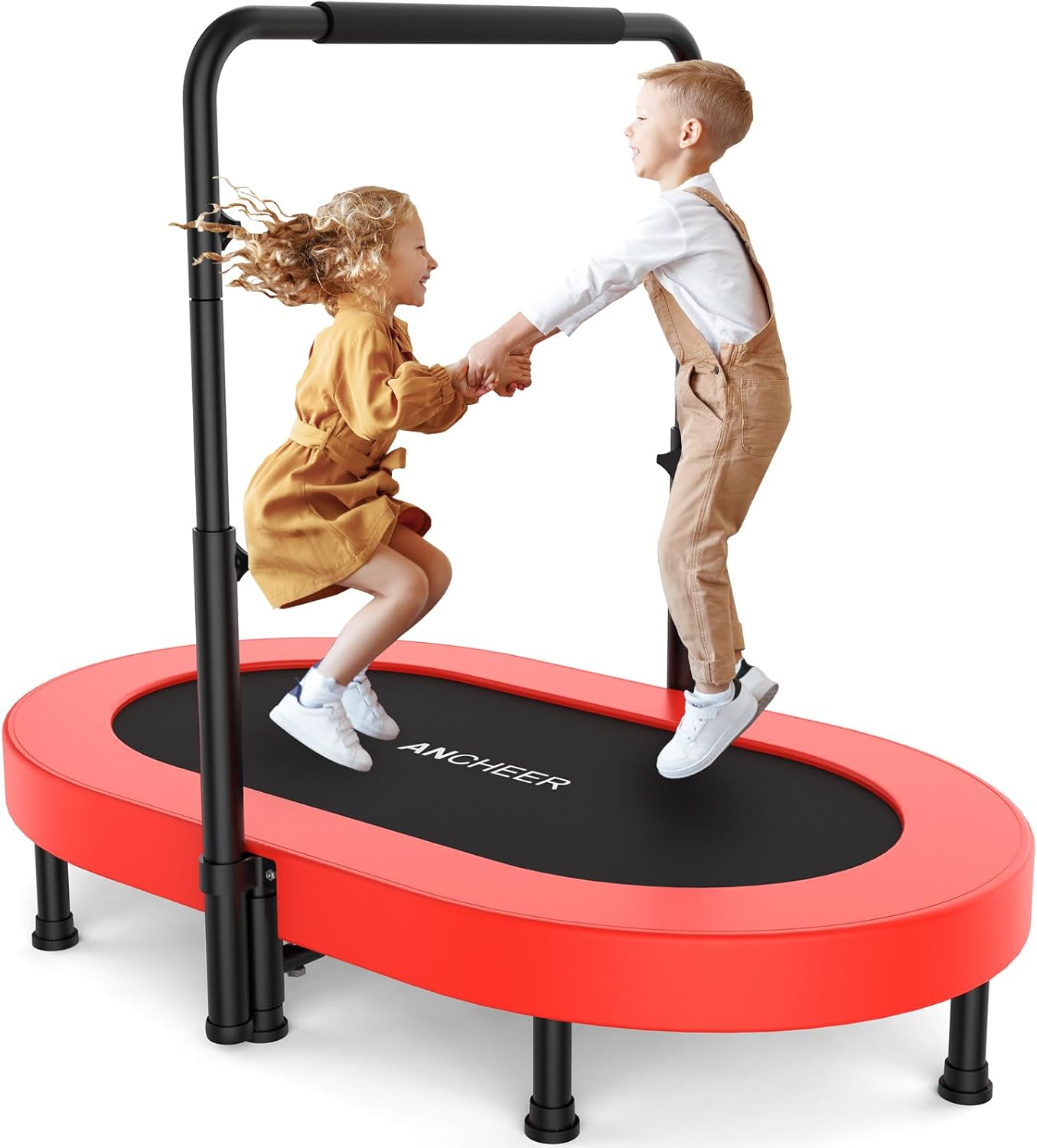 56in Double Mini Trampoline for Kids - Safe & Fun Indoor/Outdoor