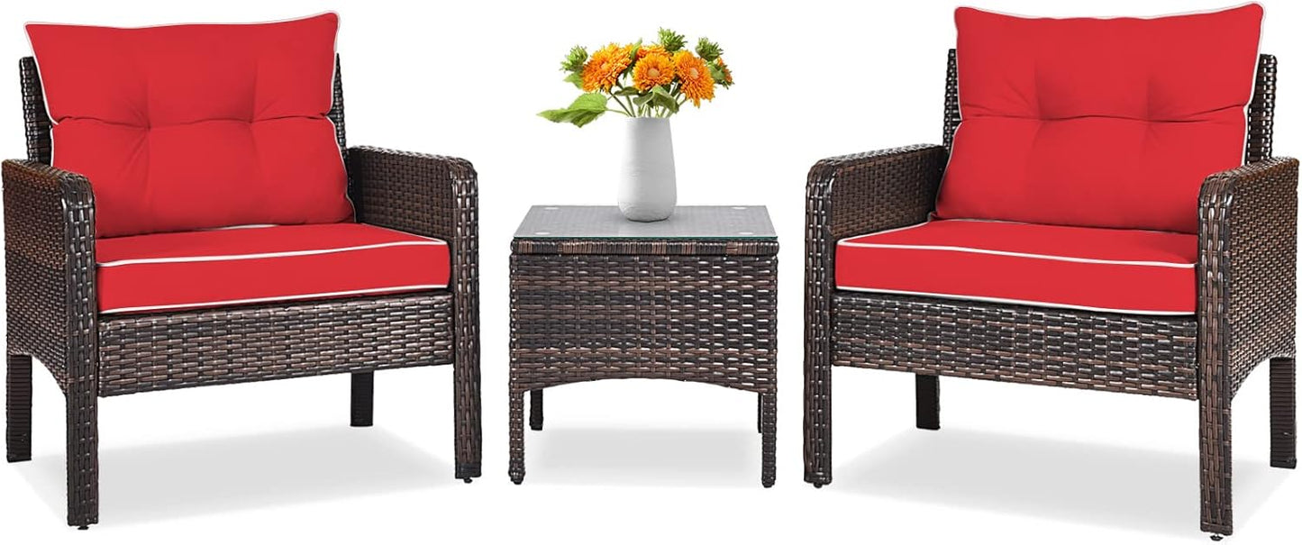 Tangkula 3 Piece Outdoor Patio Furniture Set for Comfort & Style