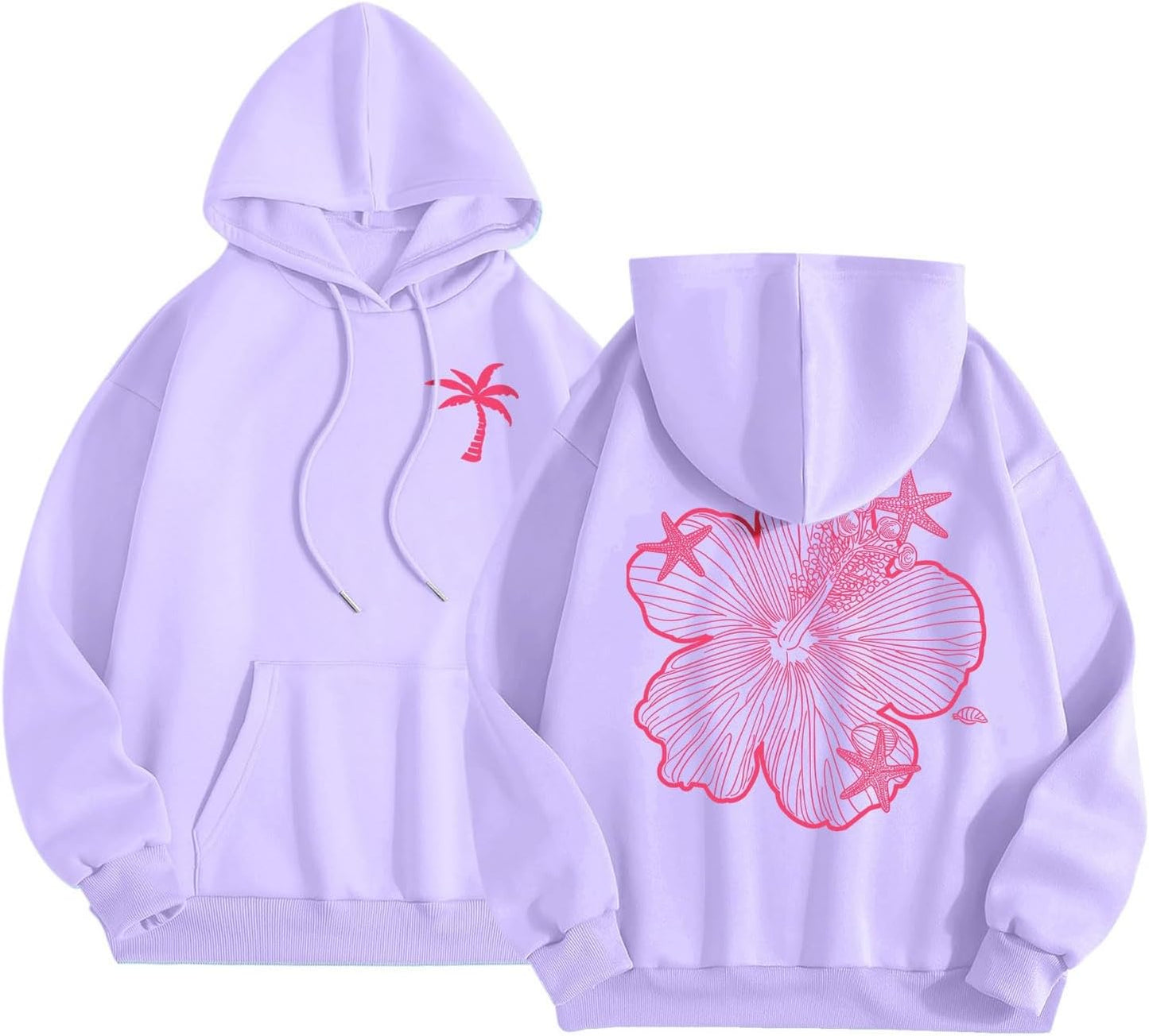Cute Pink Hoodie with Pom Puff | Preppy Loose Fit