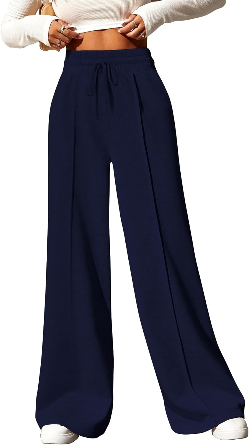 Yousify Wide Leg Sweatpants for Women with Pockets and Comfort