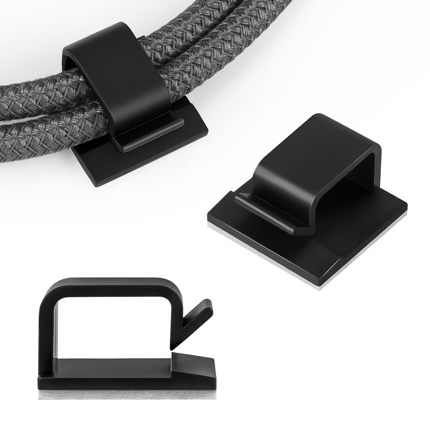 Effortless cable organization with 63pcs Black Cord Clips
