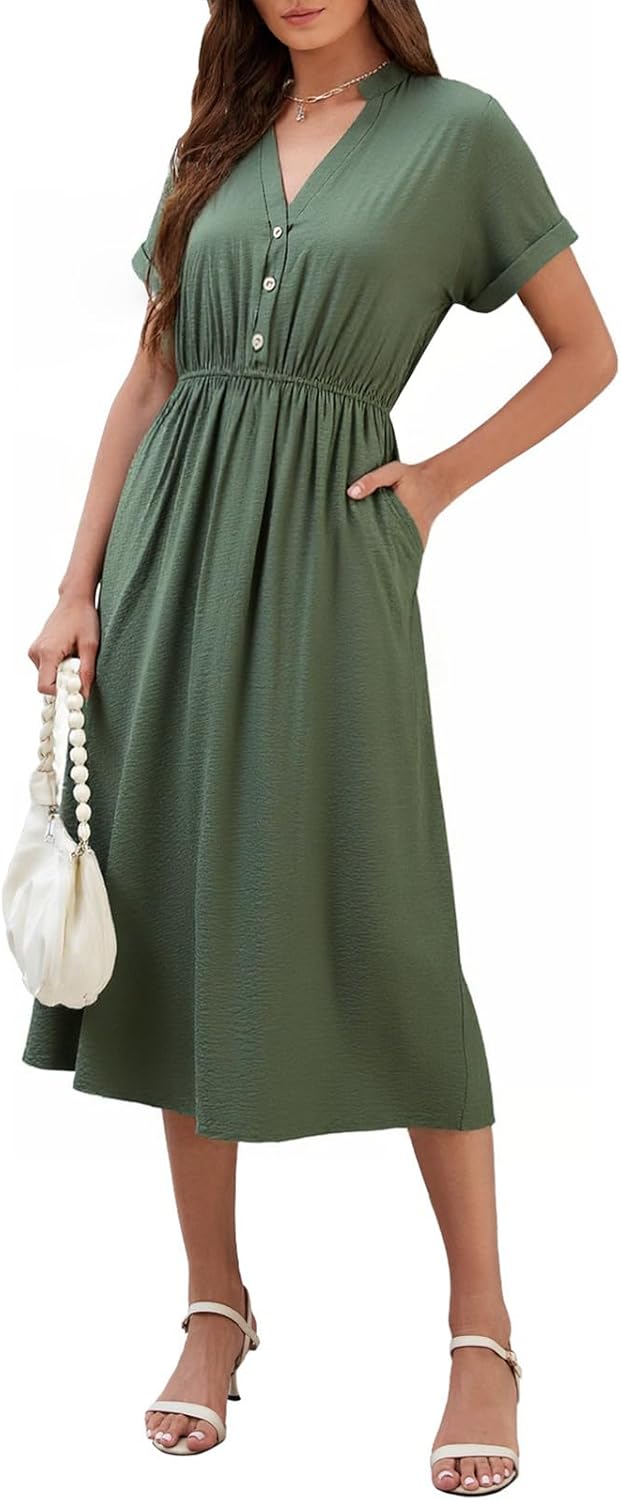 Elegant V-Neck Floral Print Maxi Dress for Women by SEAFORM