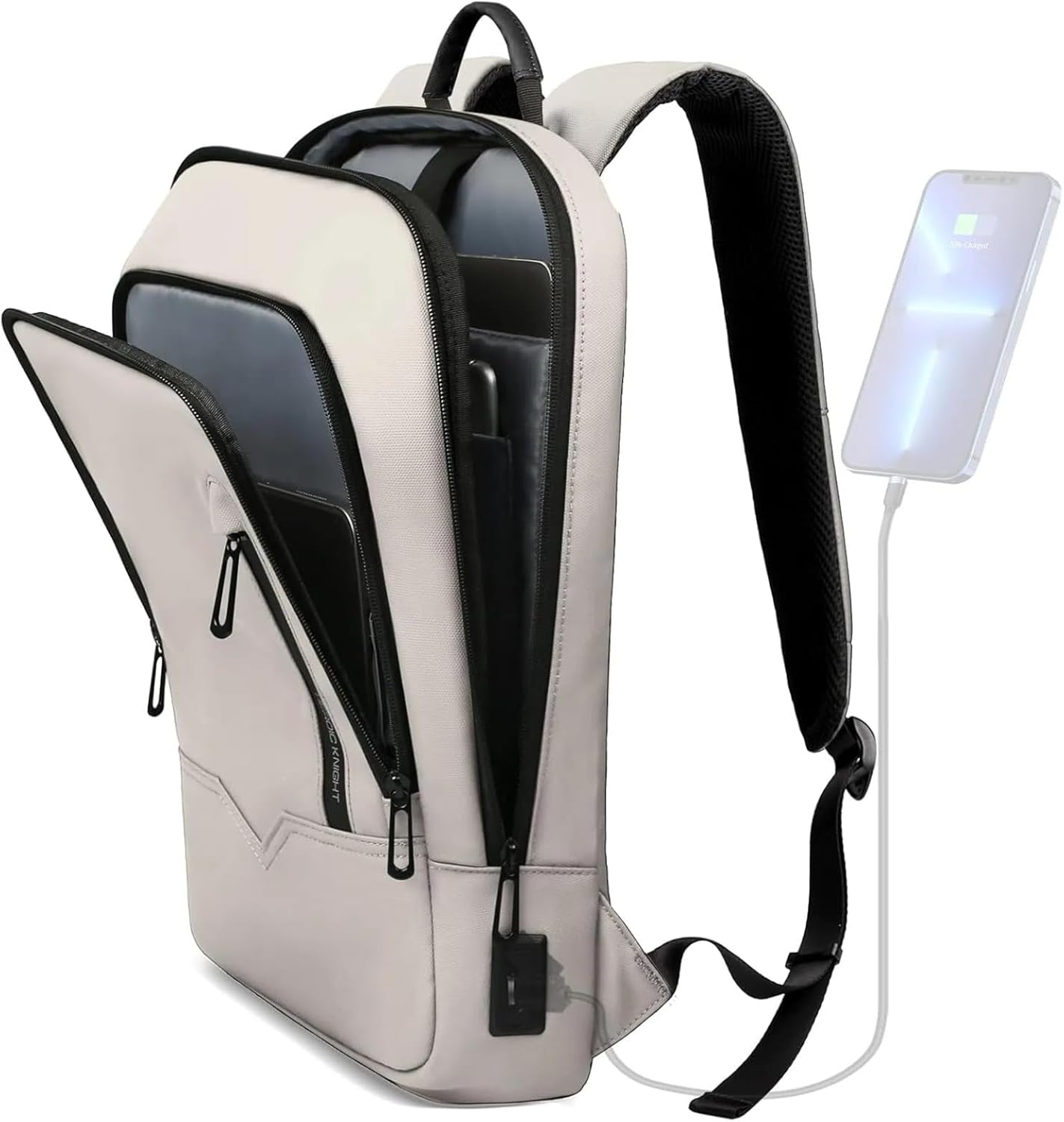 hk Slim Business Backpack with USB Charger for Men Travel