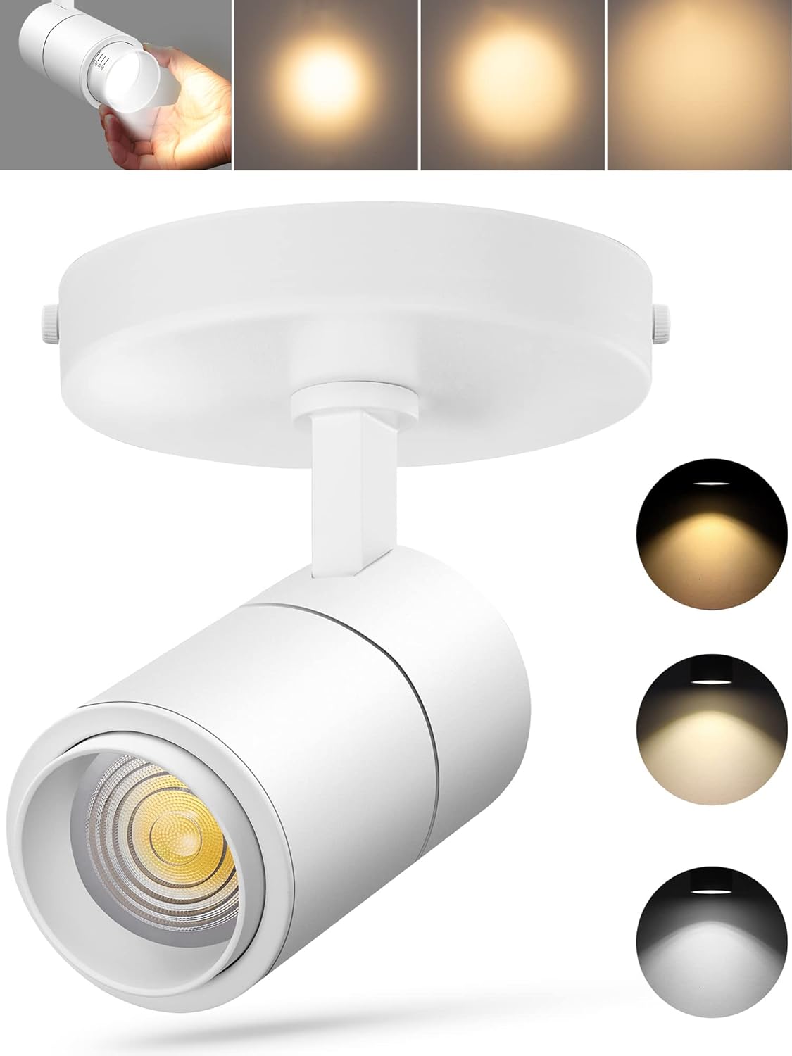 VANoopee 3-Color Zoomable LED Ceiling Spotlight for Home Use