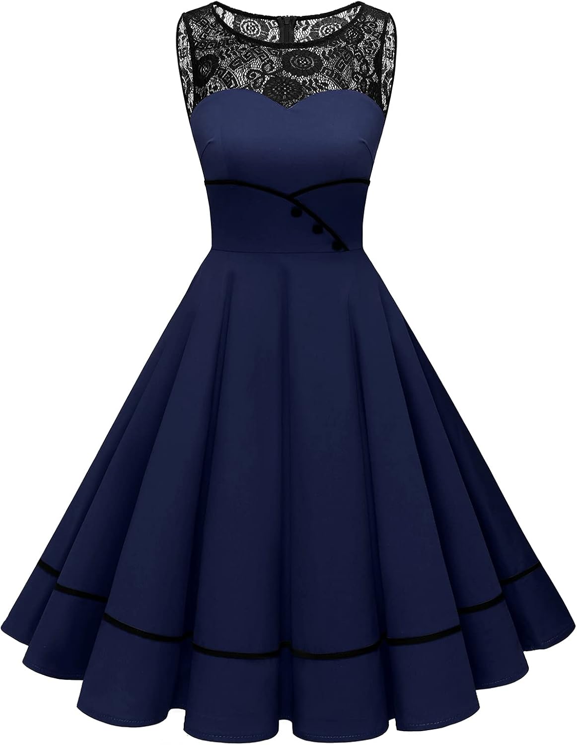 Bbonlinedress Women's Vintage Floral Lace Rockabilly Dress