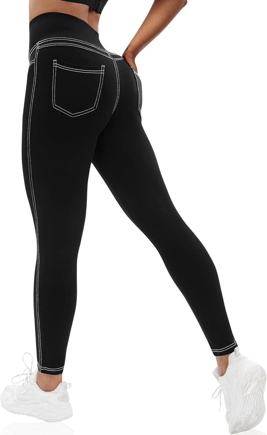 VOOVEEYA High-Waisted Leggings, Tummy Control & Back Pockets - Buttery Soft