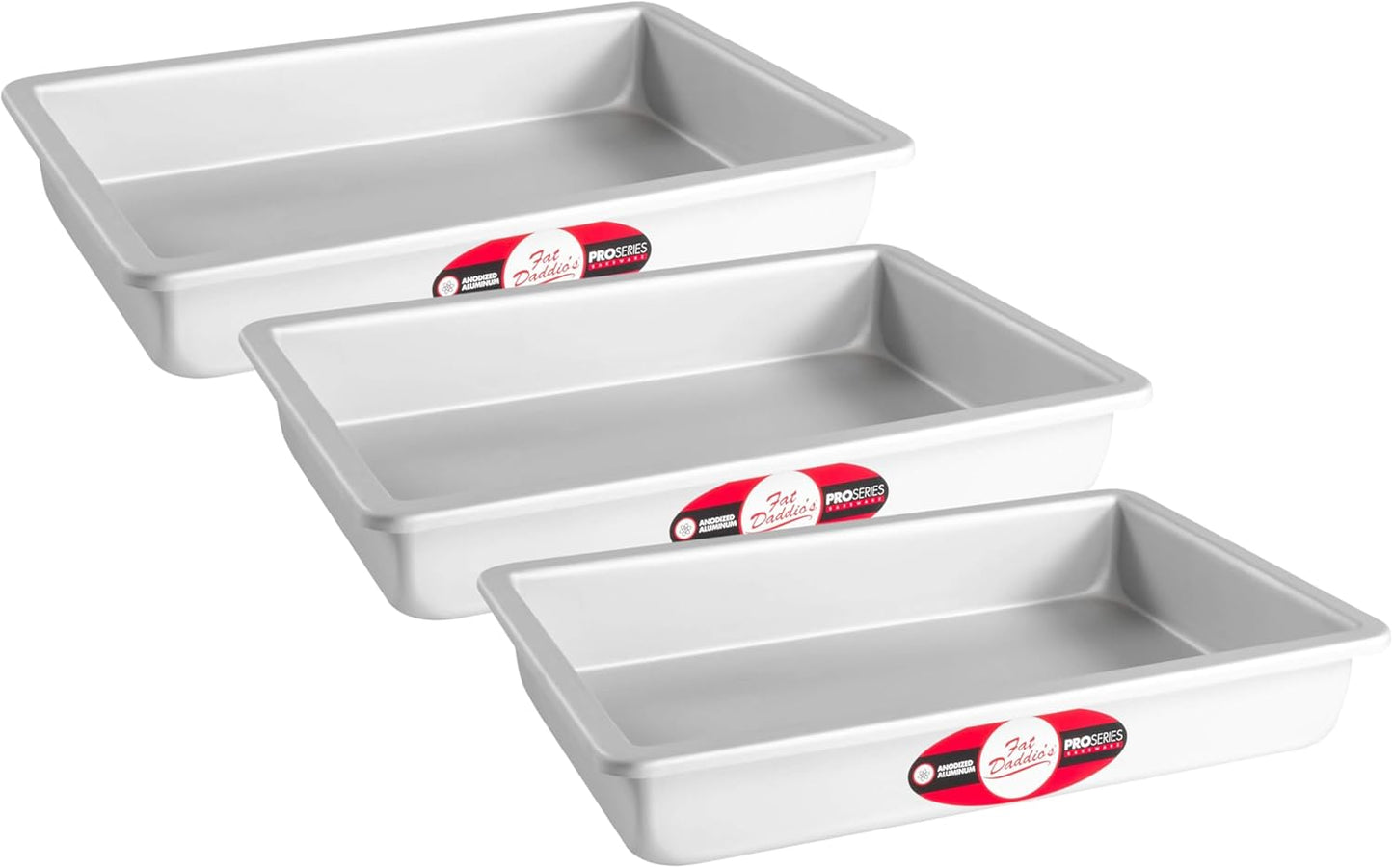 Fat Daddio's 7 x 11 x 2 Inch Sheet Cake Pan - Pack of 3