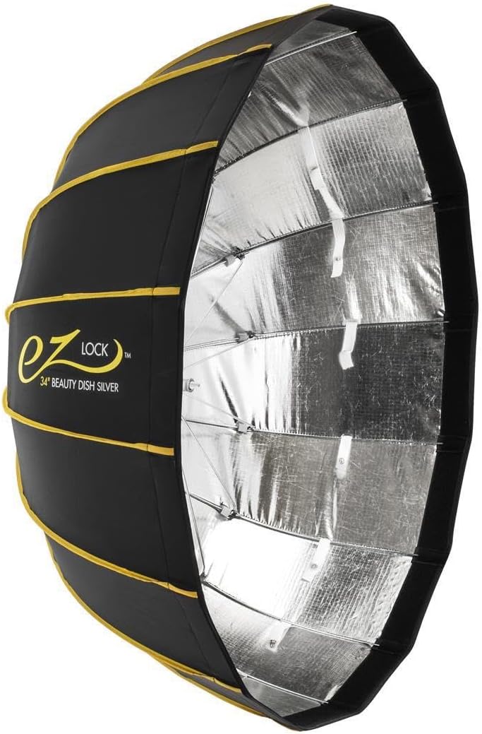 Glow EZ Lock 34in Collapsible Silver Beauty Dish for Photography