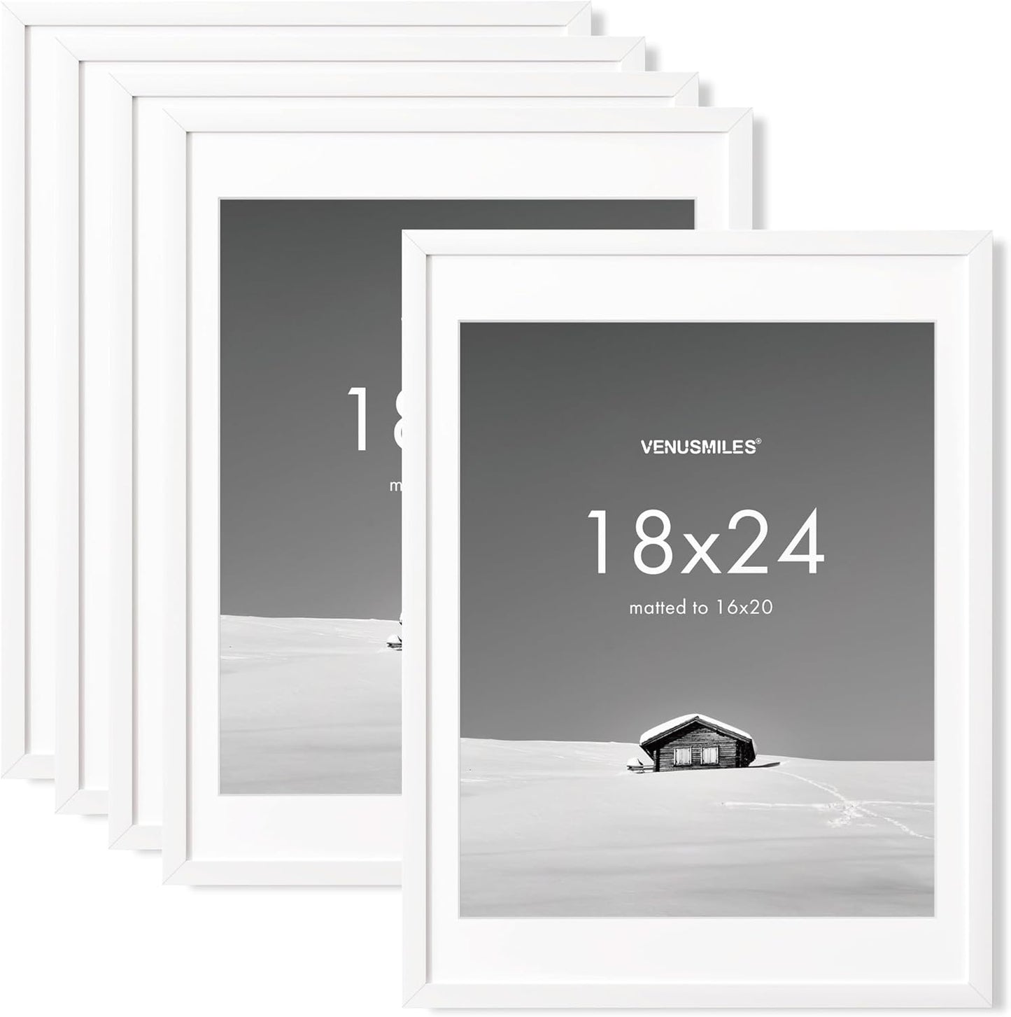 18x24 Picture Frame Set with Removable Mat - 5 Pack