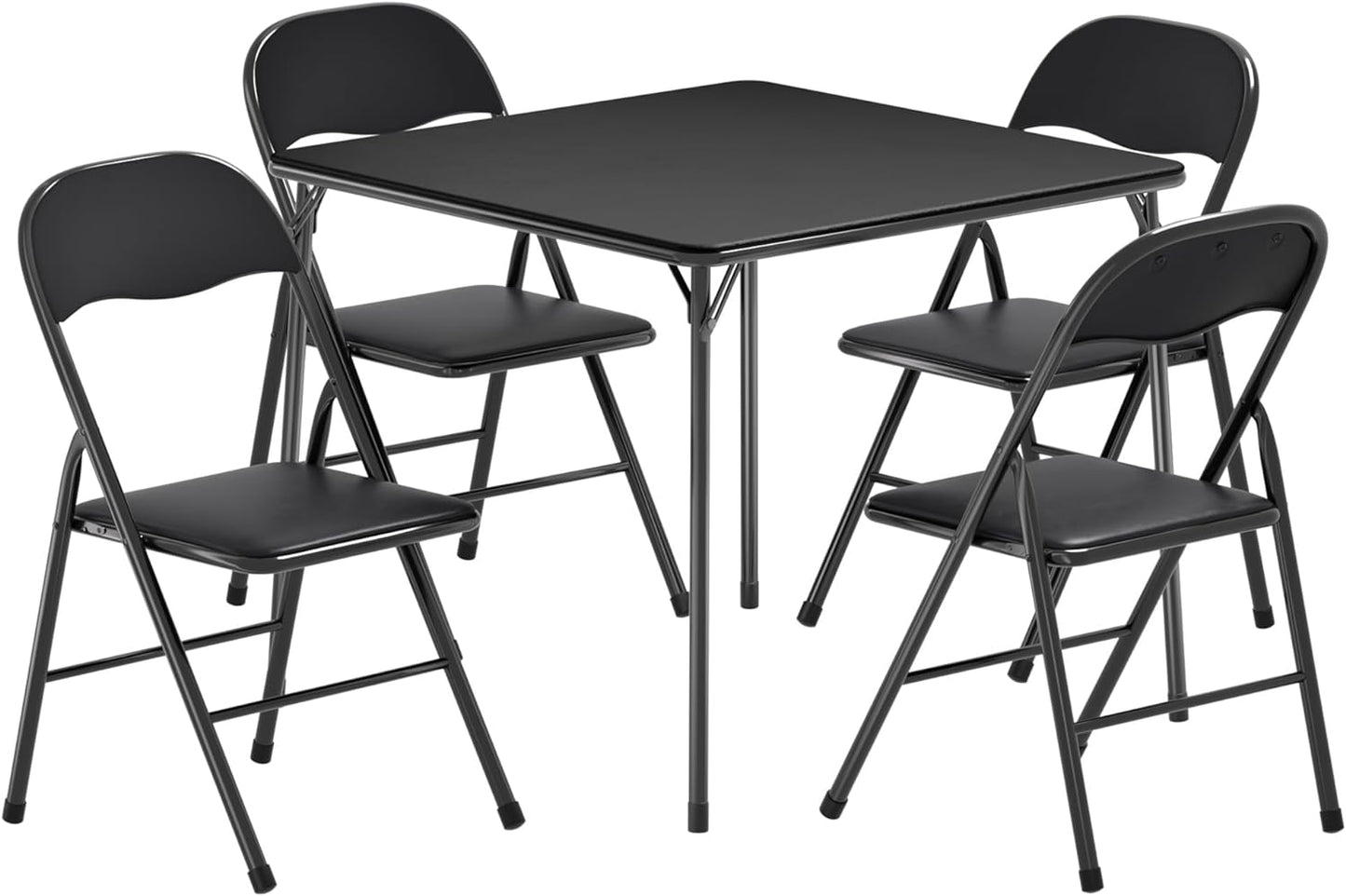 VECELO 5-Piece Folding Card Table Set | Padded Upholstery | Space-Saving