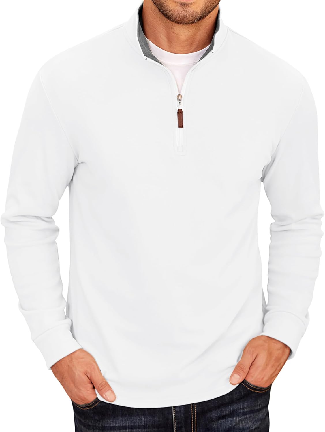 COOFANDY Men's Fleece Quarter Zip Pullover for Comfort and Style