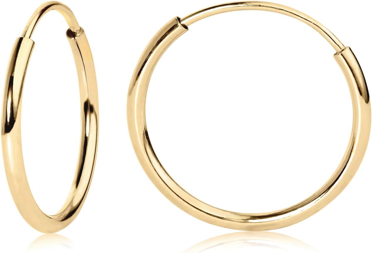 14k Gold Lightweight Endless Hoop Earrings for All Occasions
