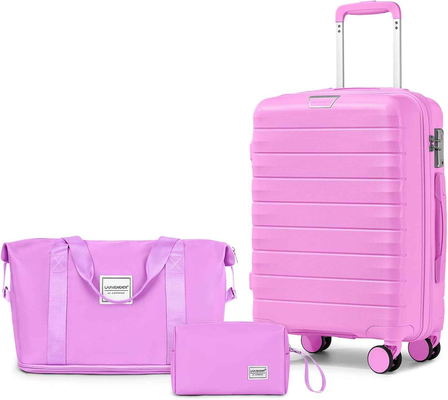 LARVENDER Luggage Sets 3 Piece with Hardside PP Material
