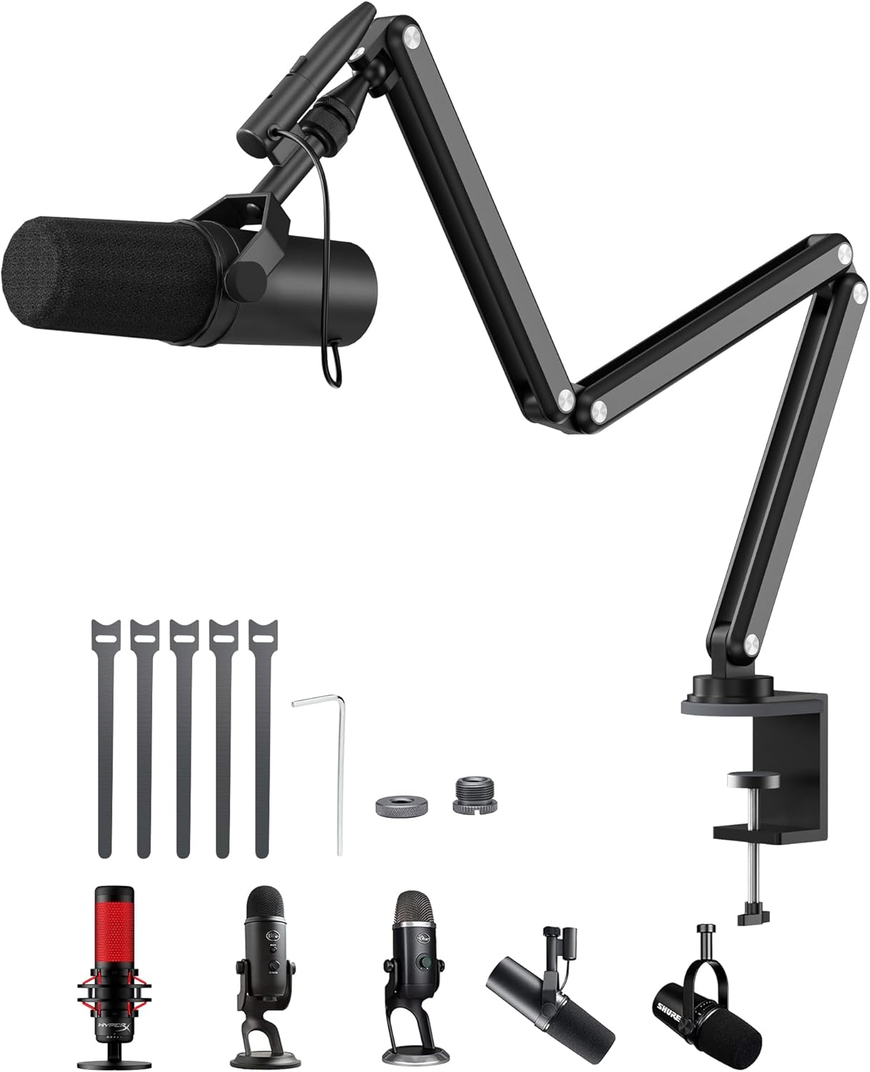 Aluminum Alloy Boom Arm Microphone Stand for Desk Use