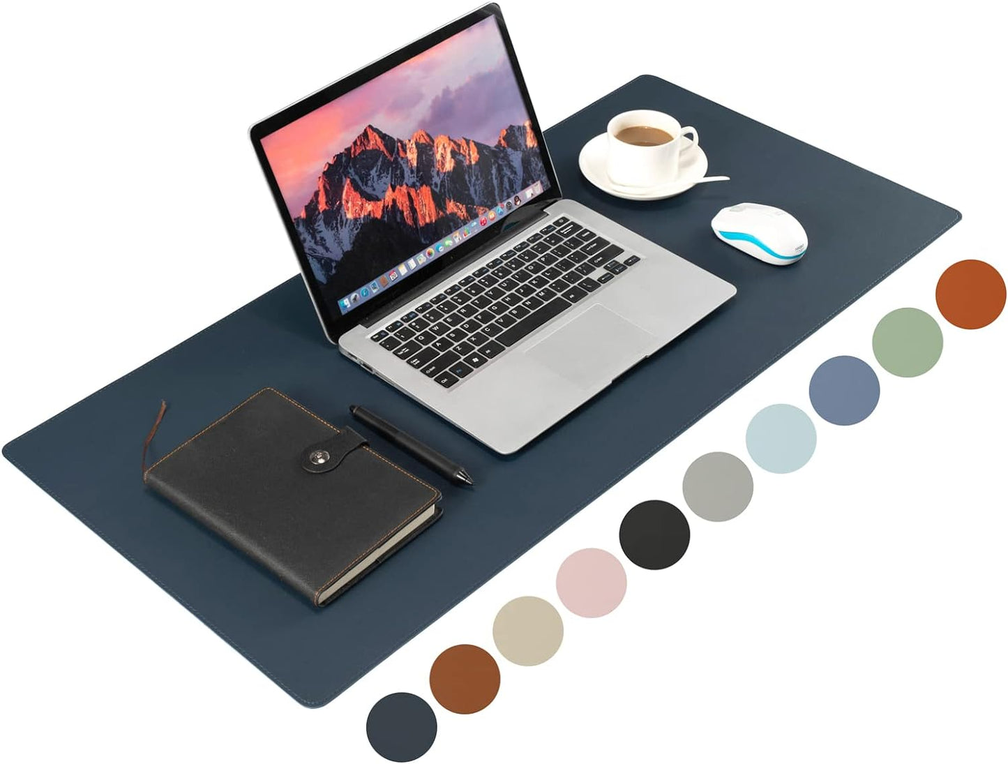 Navy Waterproof Desk Pad for Organized Workspace