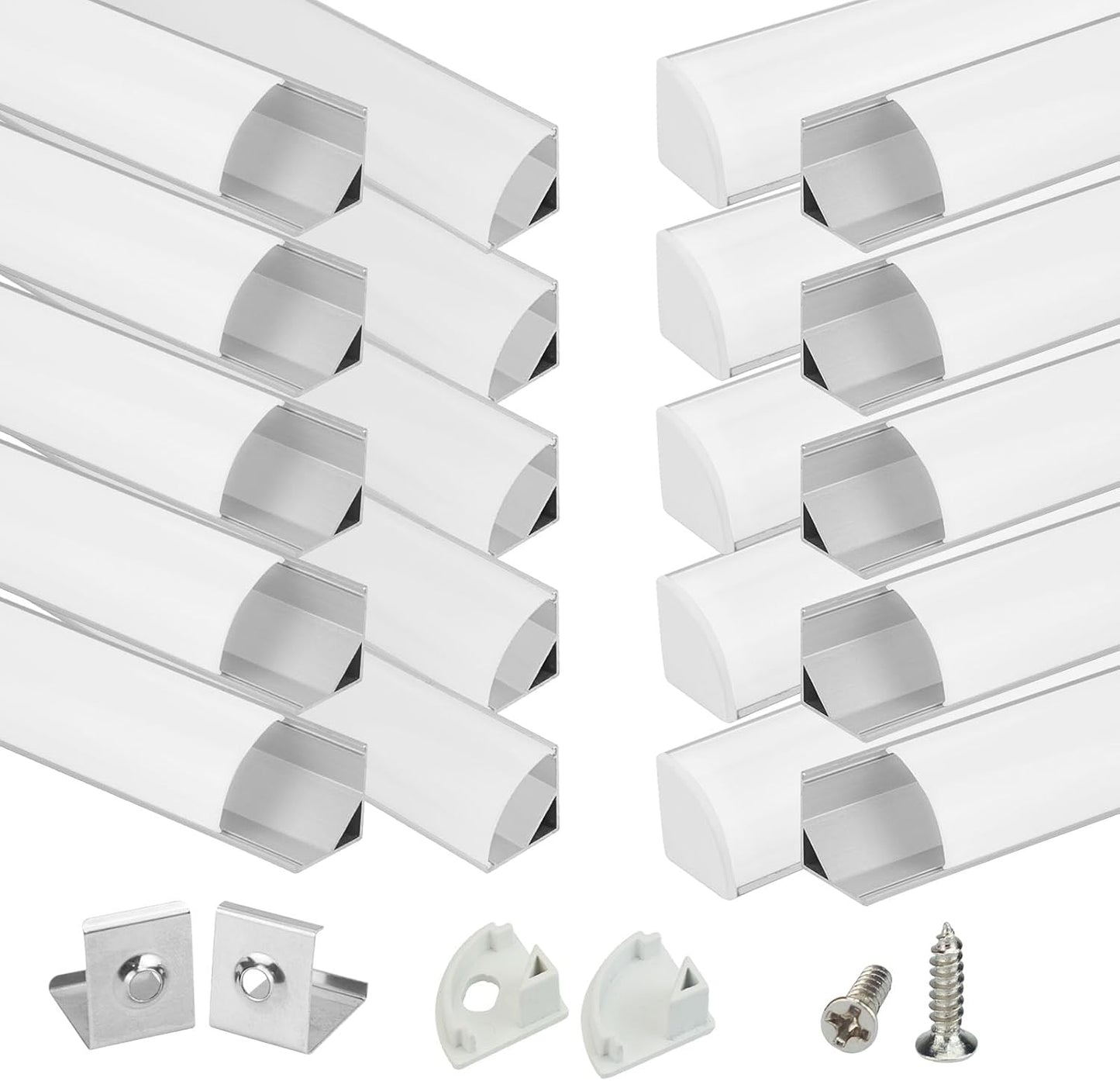 Muzata V Shape LED Channel for Corner Lighting - 20Pack 3.3FT