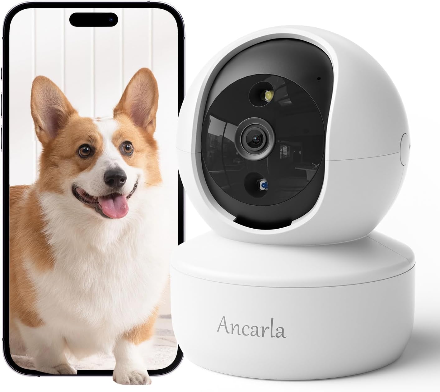 ANCARLA Pet Cam: Real-Time Alerts, HD Video, 360 View