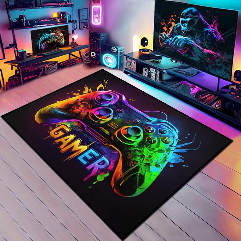 Controller Design Gamer Rug - Level Up Your Game Room!