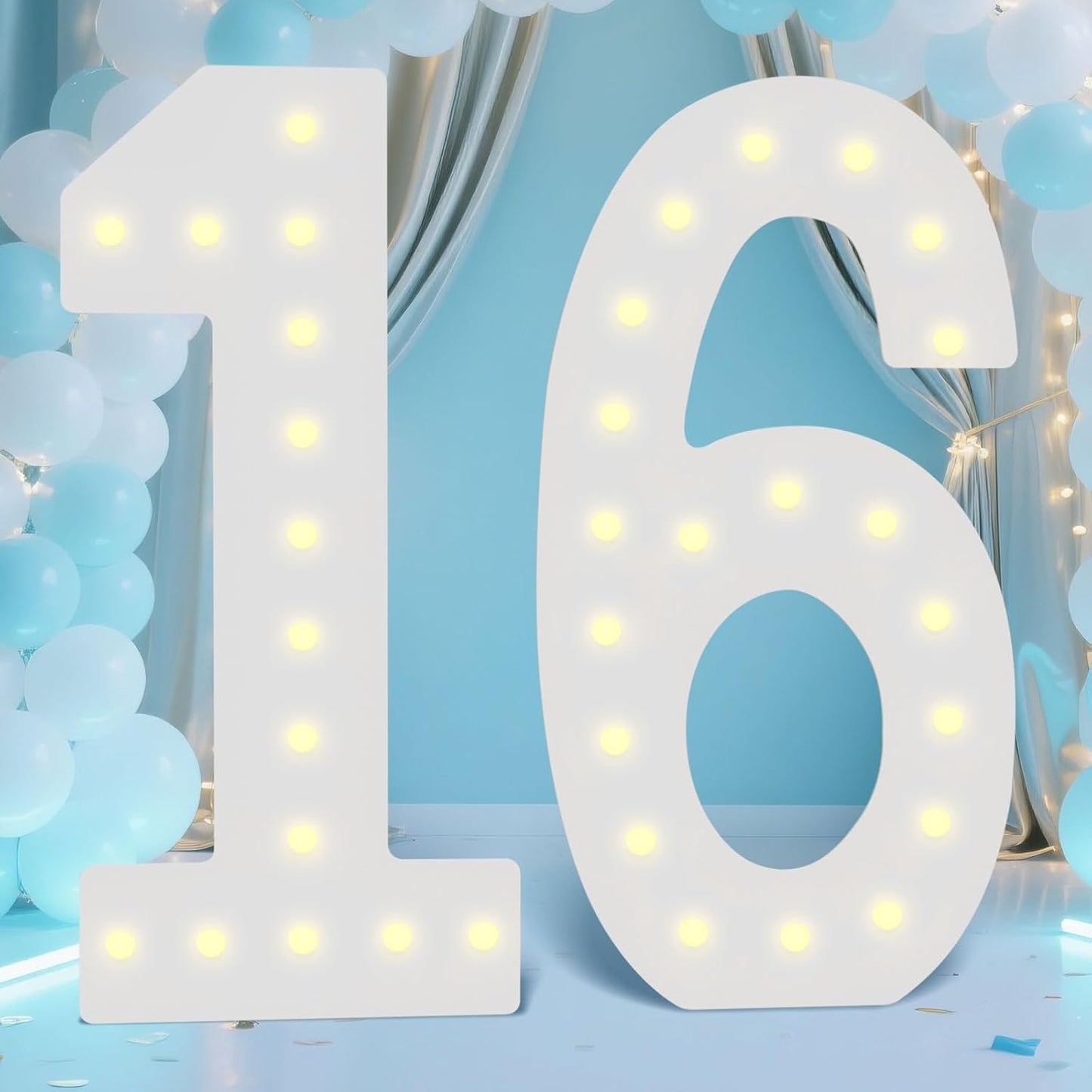 4FT Marquee Numbers for 16th Birthday and Anniversary Decor