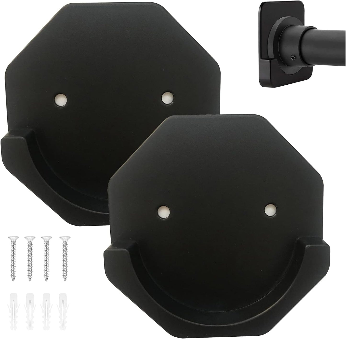 Easy Mount Adhesive Shower Rod Holders - 2 Pack