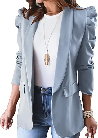 Stylish Womens Blazer with Puff Sleeves for Office Wear