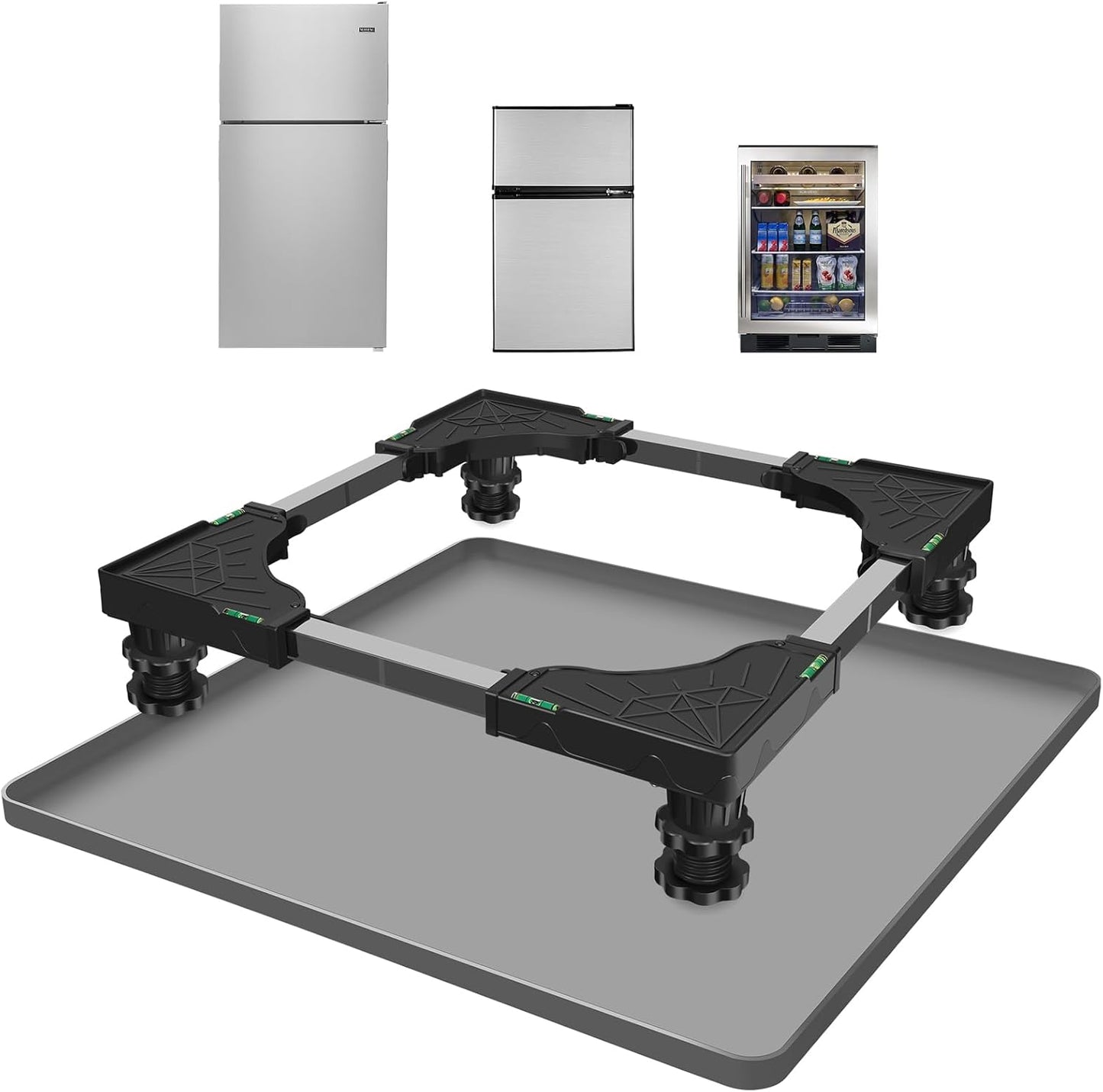 Adjustable Mini Fridge Stand with Silicone Mat for Appliances