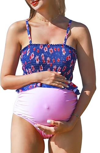 Summer Mae Maternity High Waist Swimsuit for Expecting Moms
