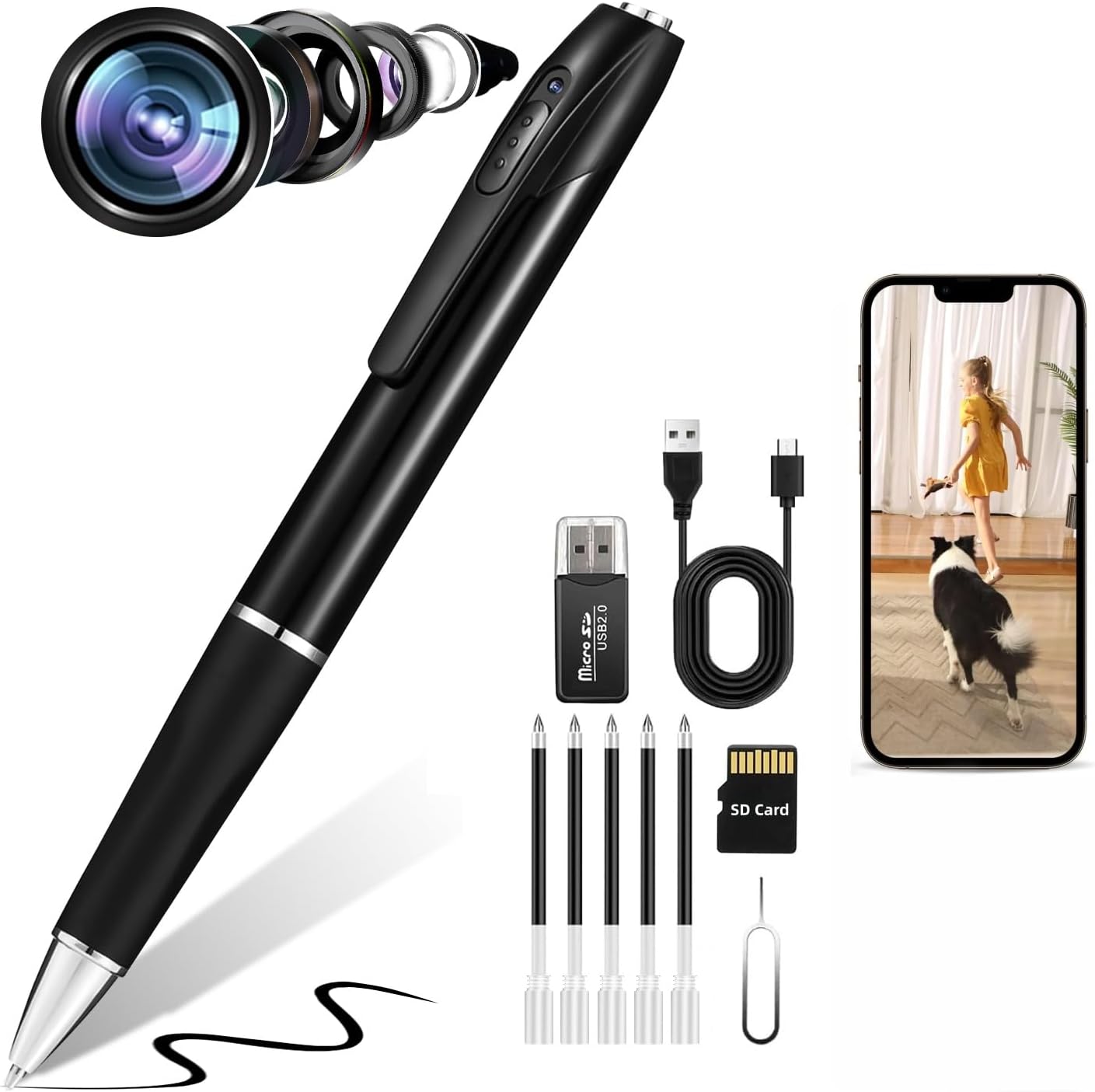 1080P Body Camera Pen with Long Battery Life for Every Moment