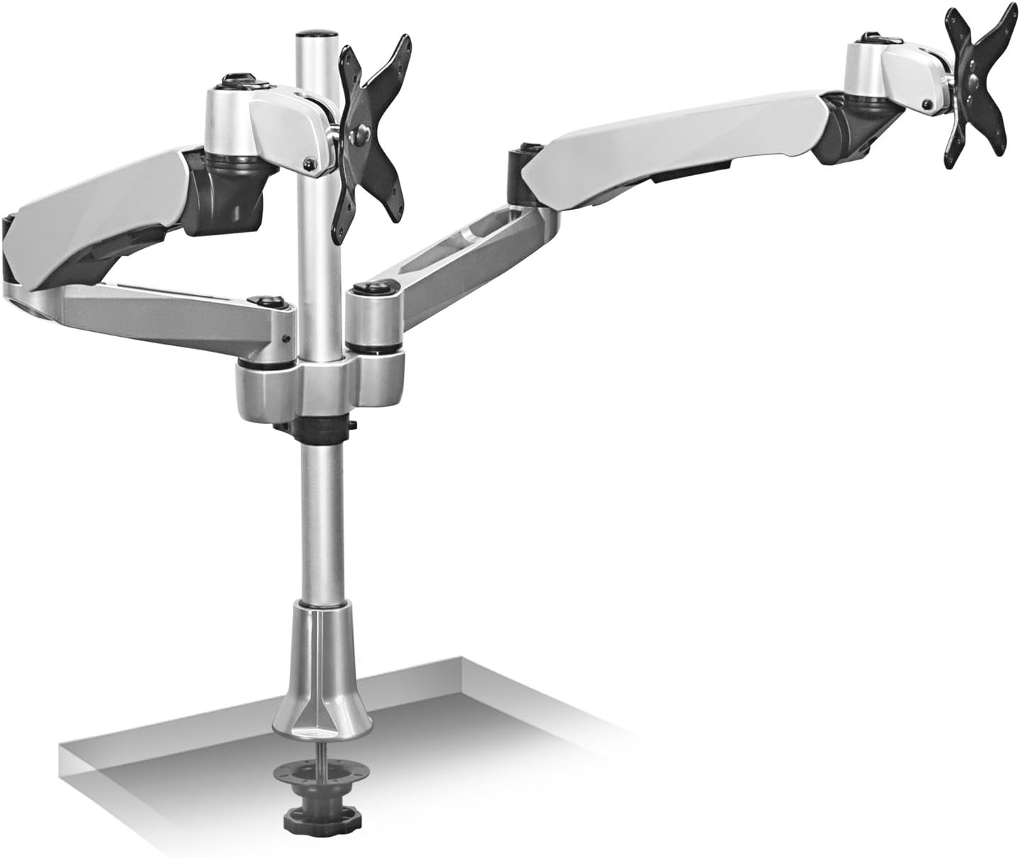 Height Adjustable Full Motion Two Monitor Desk Mount for Efficiency