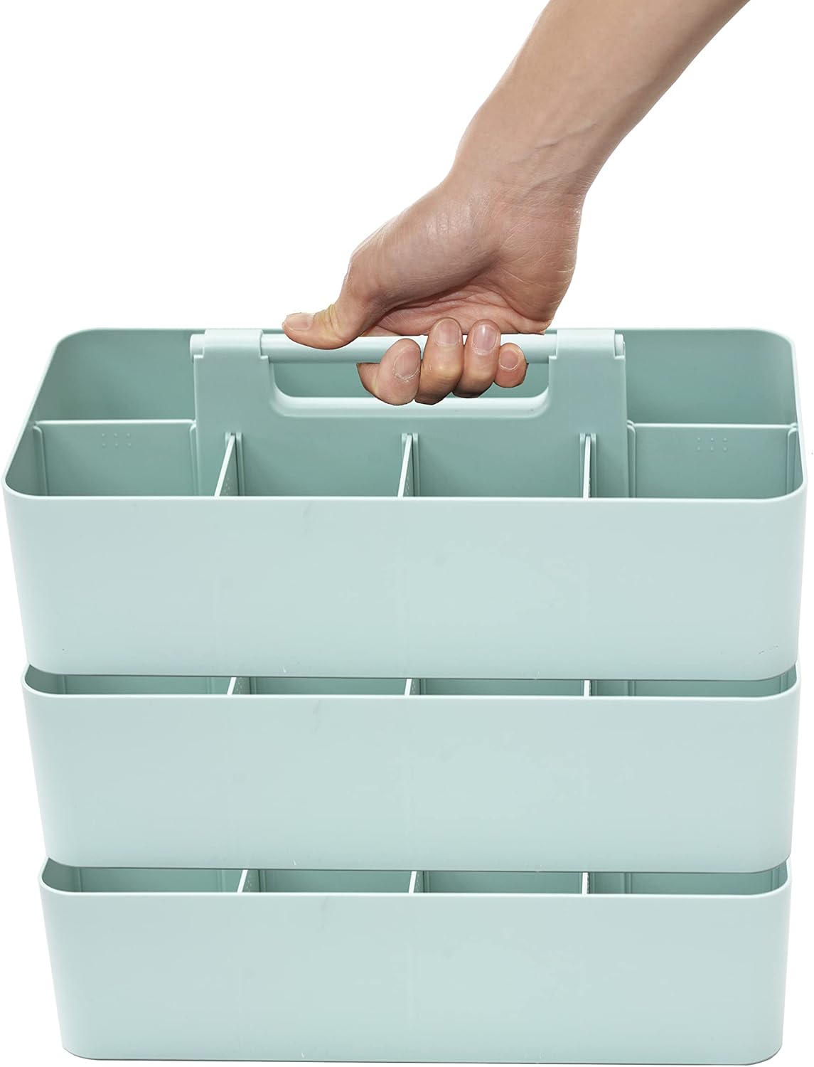 Large Portable Caddy with 8 Compartments for Organizing Supplies