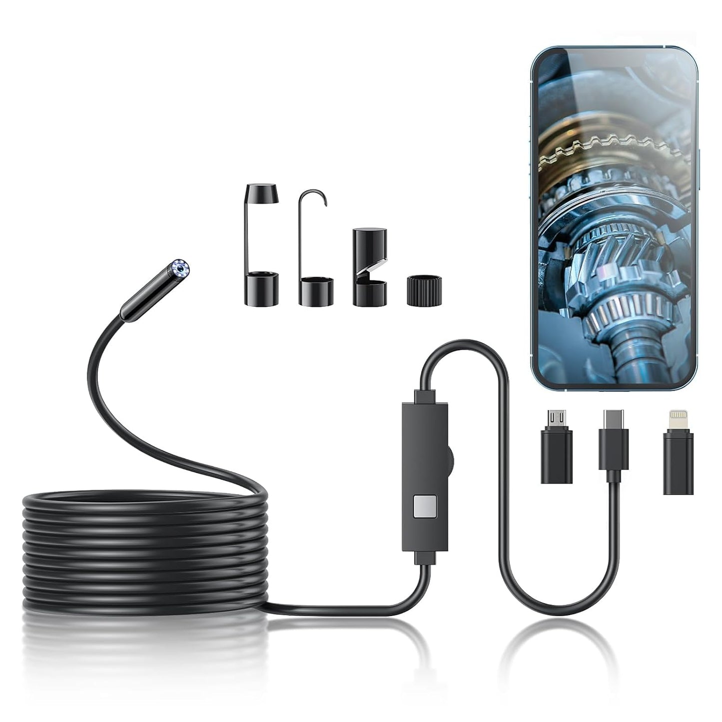 Endoscope Camera with Light for iOS and Android Devices