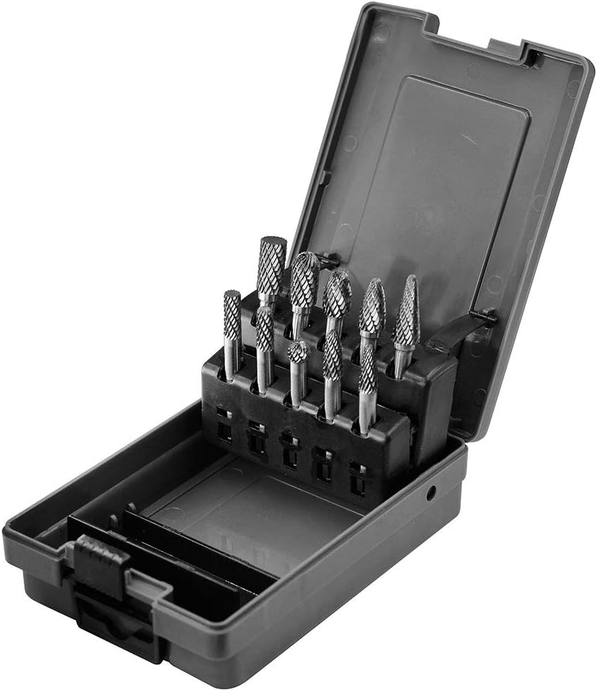 Carbide Burr Set for Metal Grinding and Woodworking - 10pcs