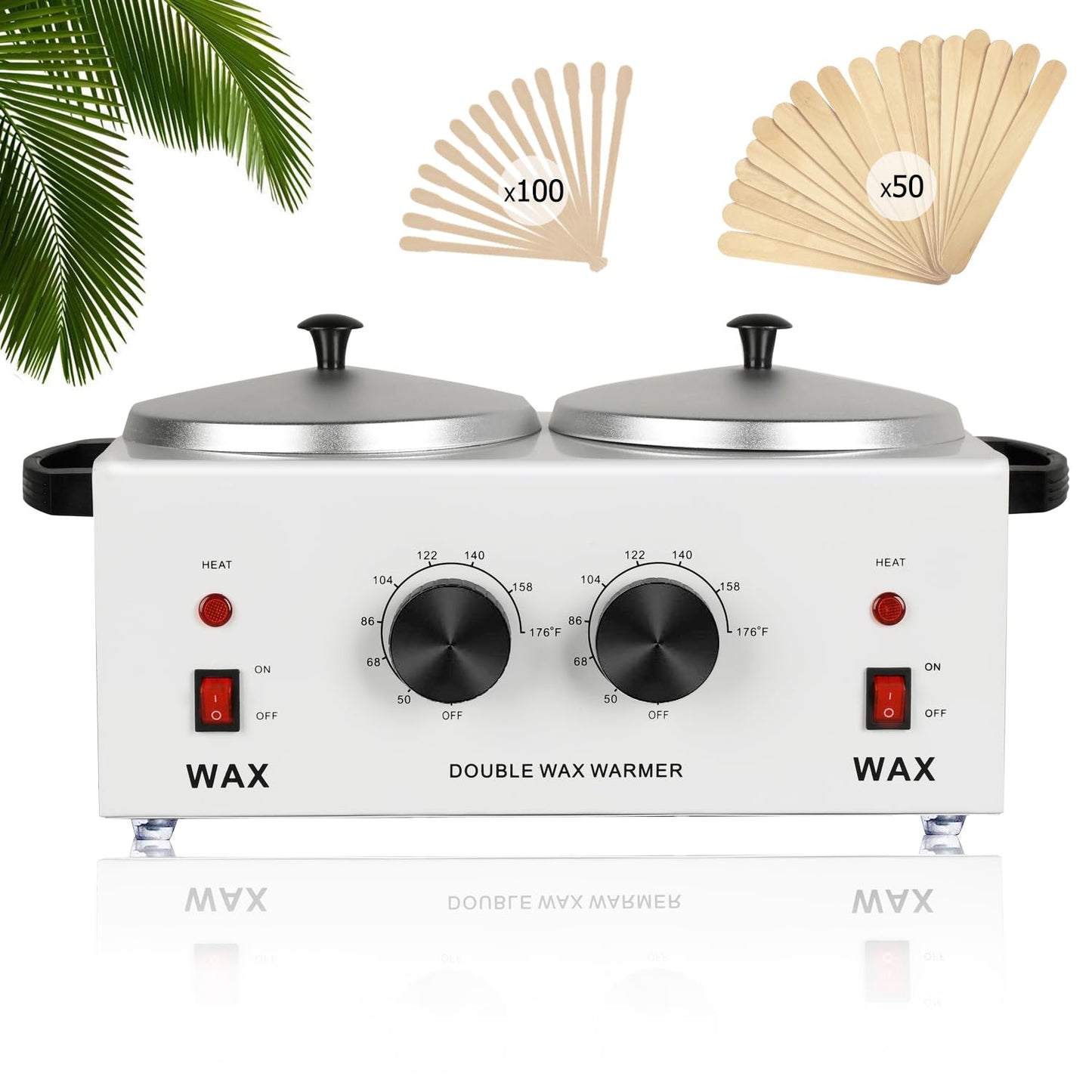 Professional Dual Wax Warmer for Hair Removal with Adjustable Dial