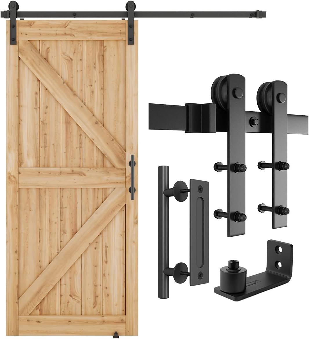 SMARTSTANDARD 6 FT Heavy Duty Sliding Barn Door Hardware Kit