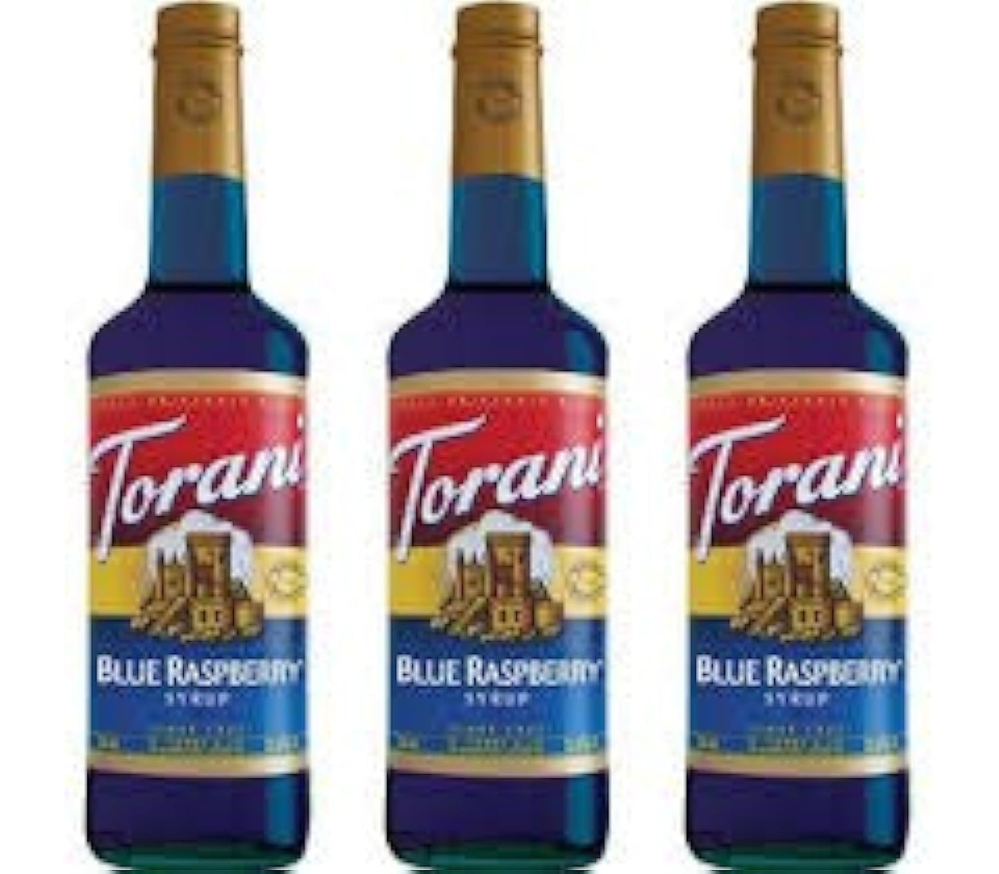 Torani Blue Raspberry Syrup Pack of 3 - Perfect for Drinks