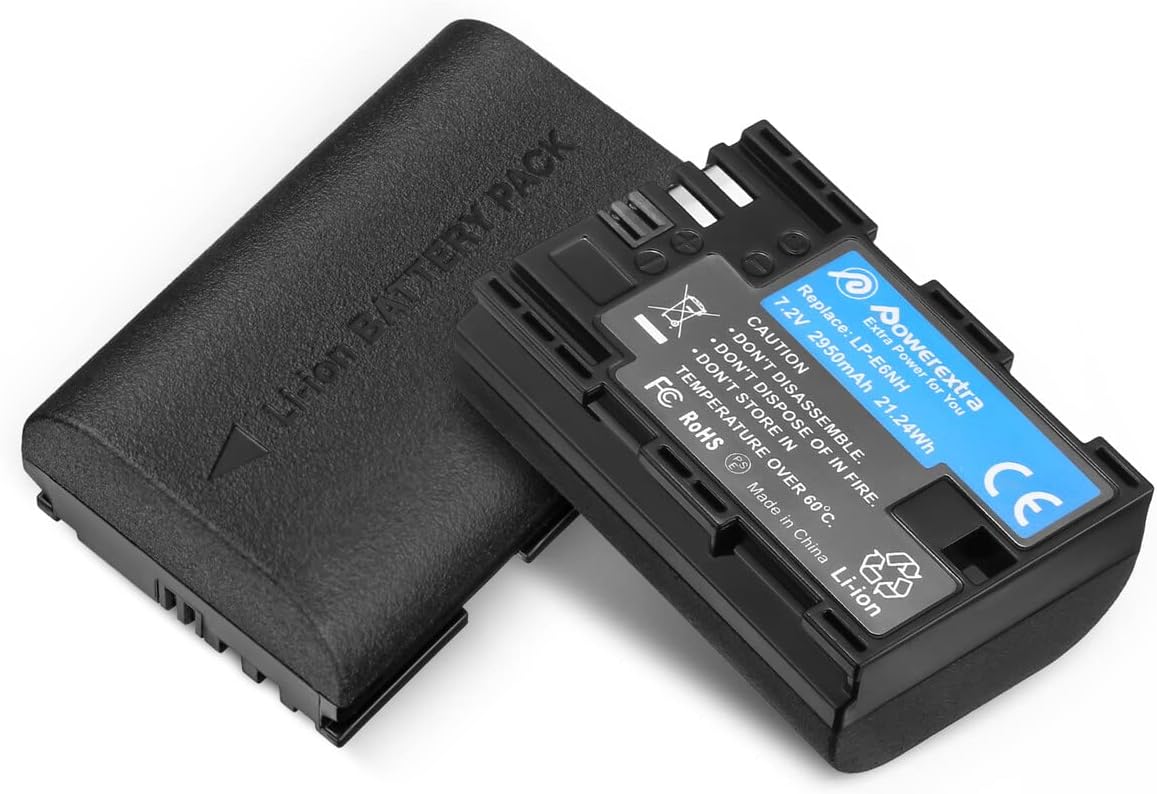 Powerextra LP-E6NH High Capacity Batteries for Canon Cameras