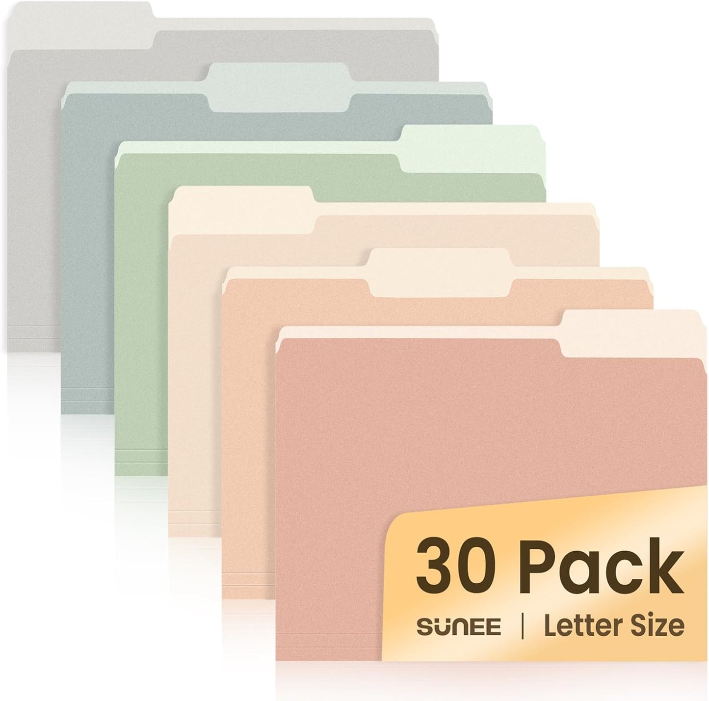SUNEE 30 Pack Colored File Folders - Organize in Style!