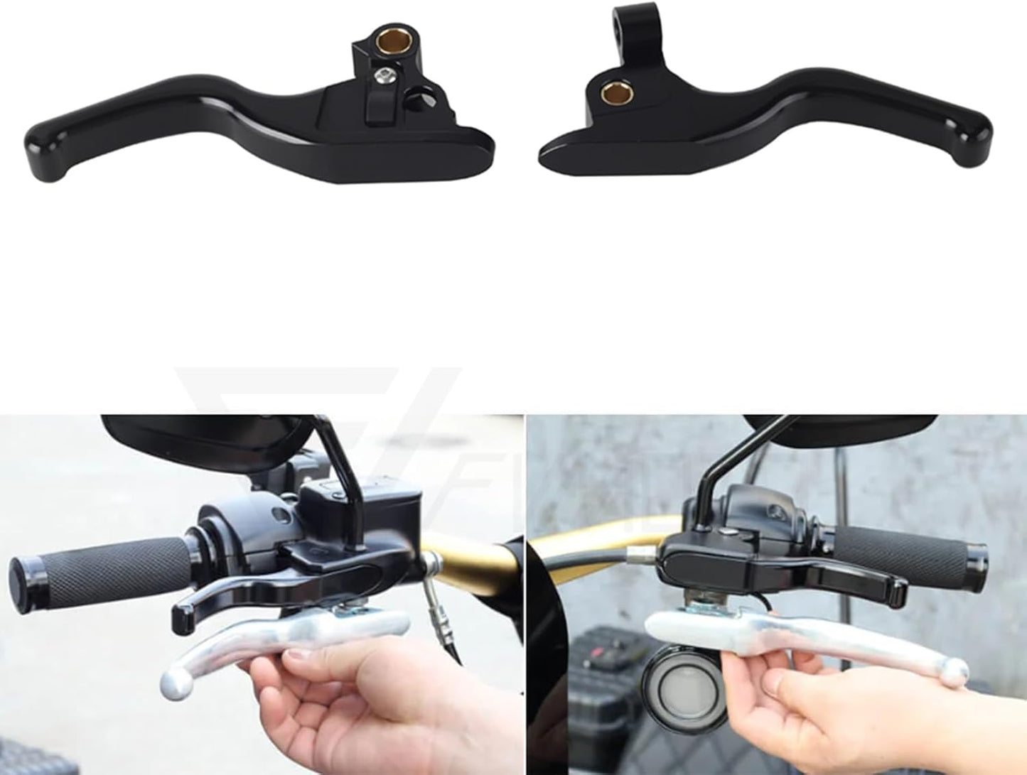 3 Finger 5.9in CNC Shorty Hand Control Lever Kit for Harley