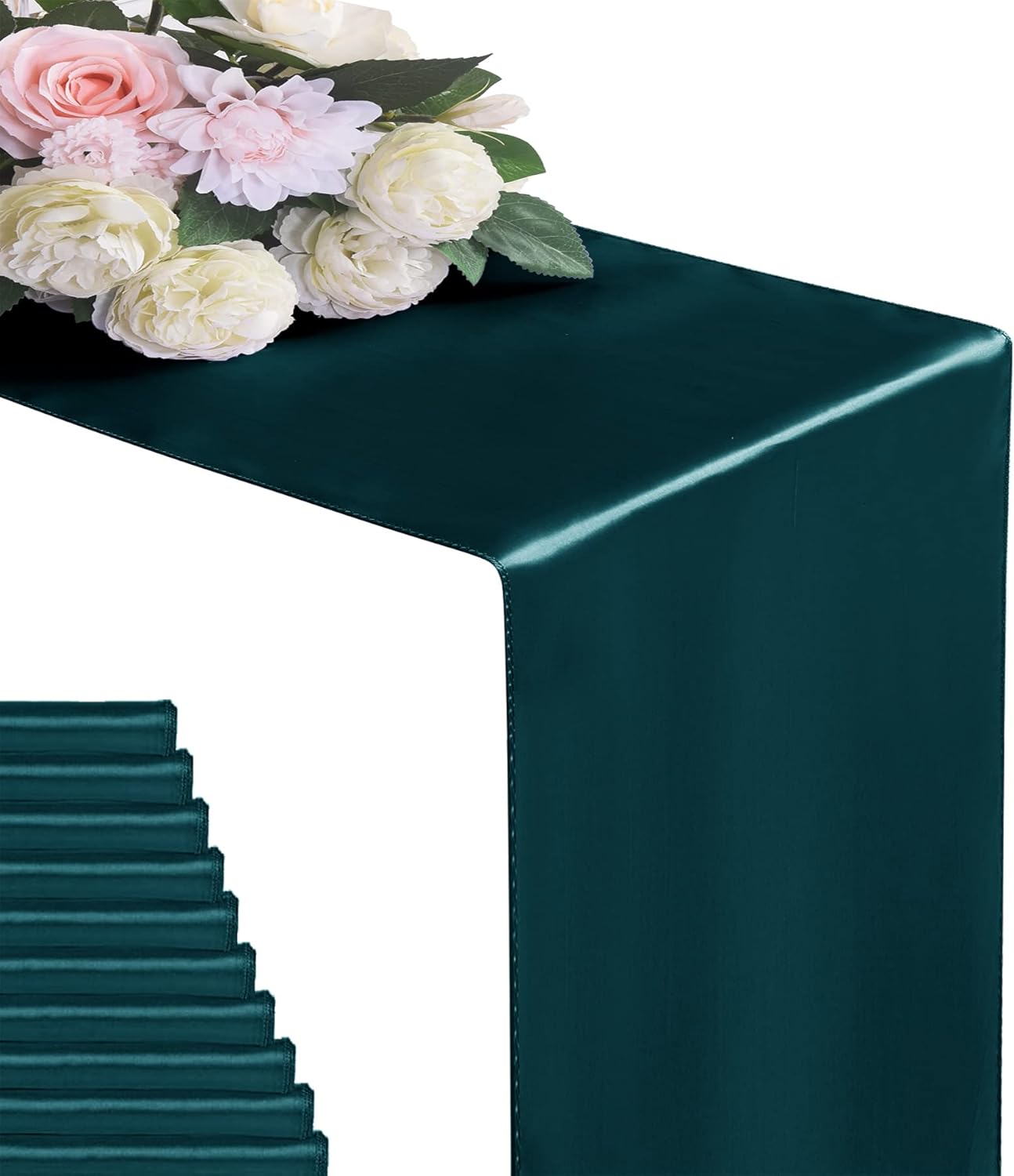 24Pack Satin Silk Table Runner for Weddings and Events Decor