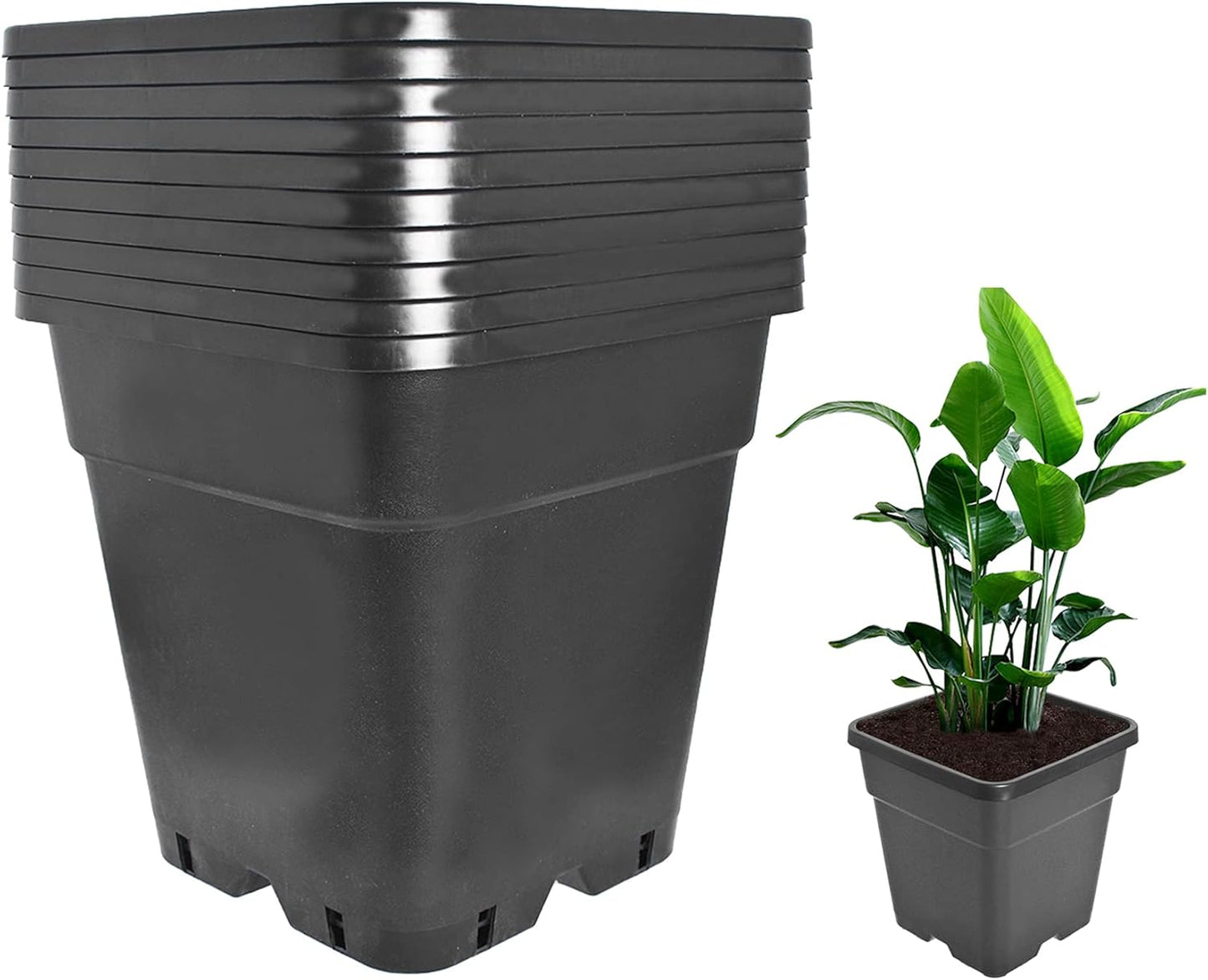 Plant Pots Flower Pot 10-Pack for Indoor and Outdoor Use