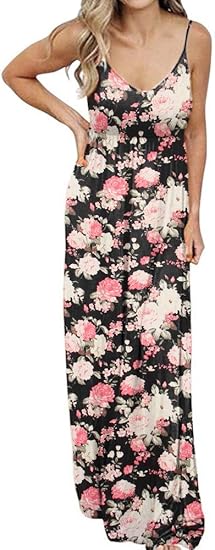 PALINDA Women's Sleeveless Summer V Neck Maxi Dresses Review