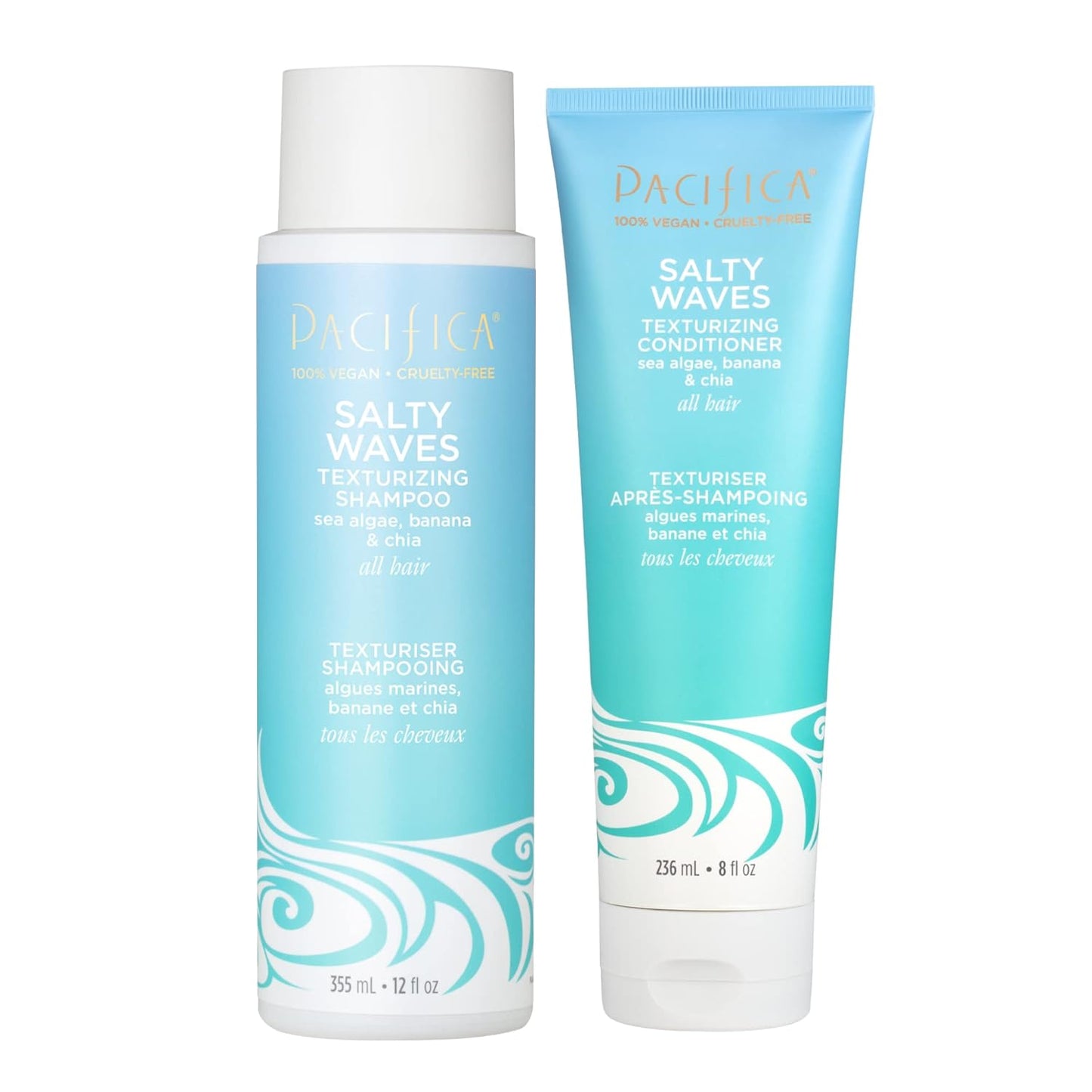 Pacifica Salty Waves Shampoo + Conditioner | Effortless Beach Hair