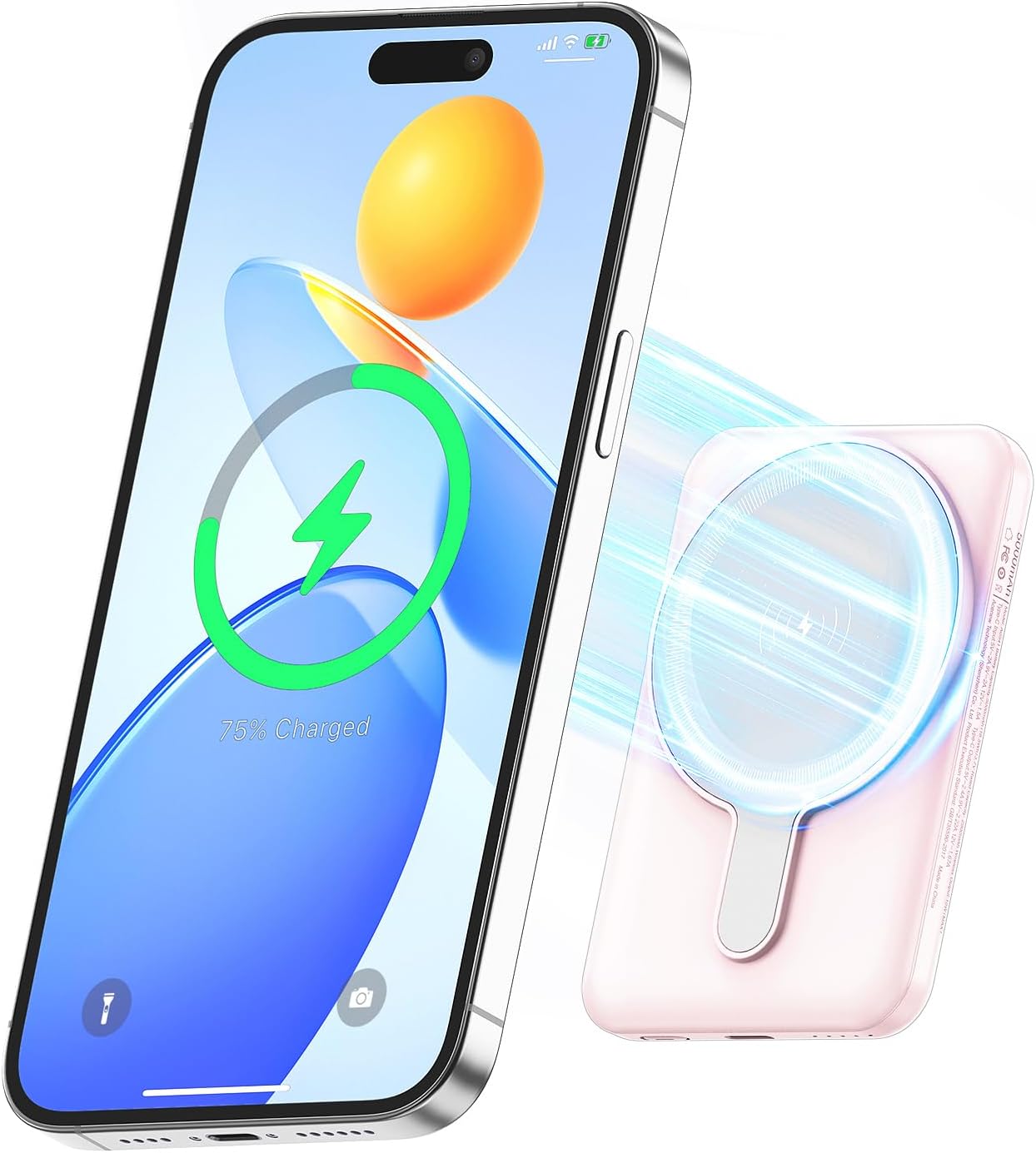 Acenew 5000mAh Mag-Safe Wireless Charger - 20W PD Fast Charge (Pink)