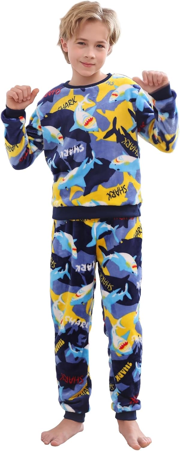 Boys Fleece Pajamas Set for Kids 7-16 Years - Cozy Comfort