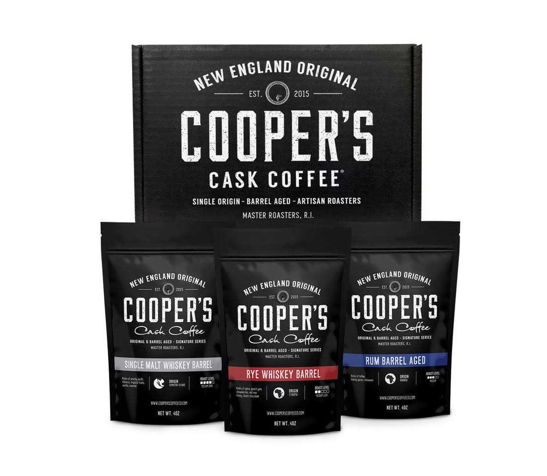 Bourbon Barrel Aged Coffee Whole Bean Set - Unique Gift Idea