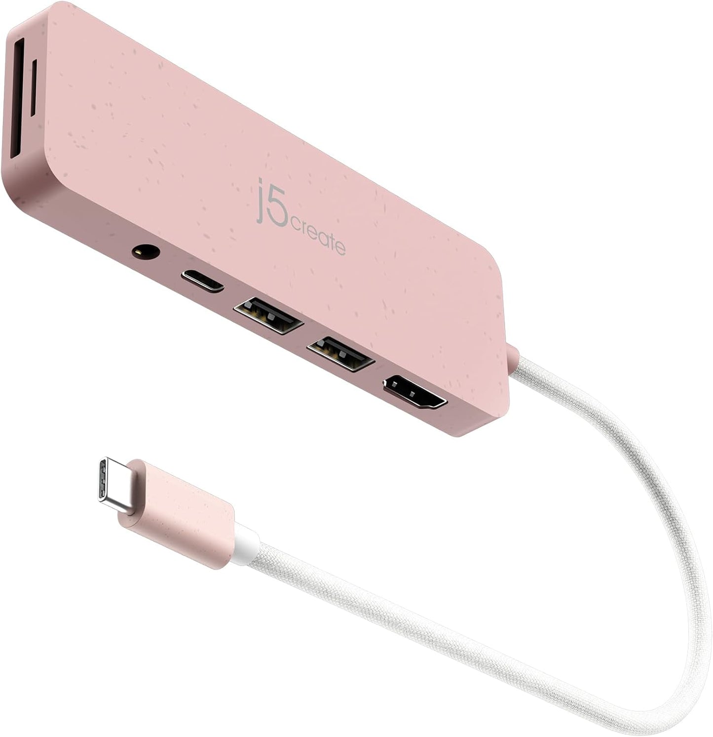 j5create Pink USB-C Multi-Port Hub | Power Delivery & 4K HDMI