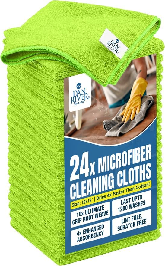Ultra Absorbent Microfiber Cleaning Cloths - 24 Pack