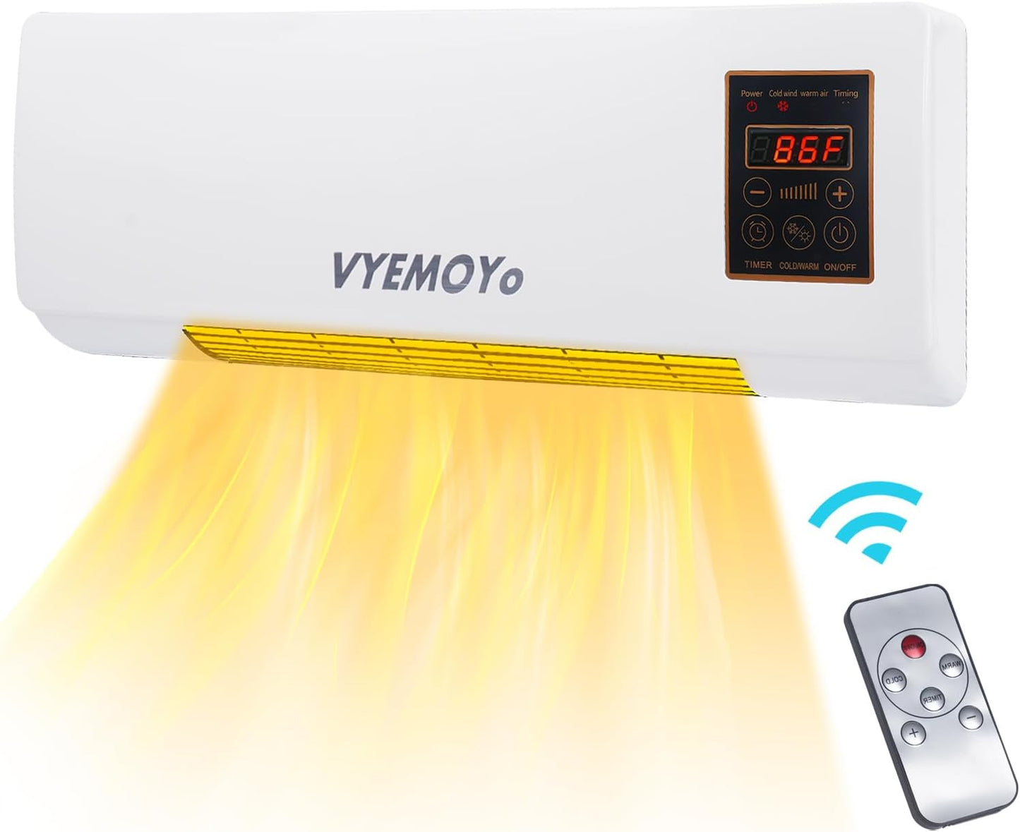 Fast Heating Electric Wall Heater 1400W - 6H Timer - Overheat Protection