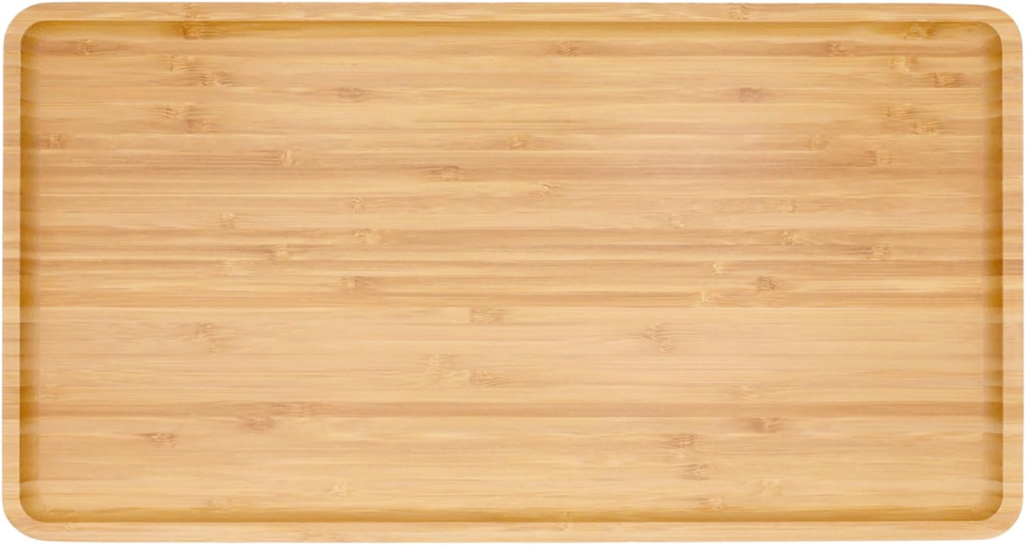 Bamboo Serving Tray Set - 3 Versatile Trays for Every Occasion