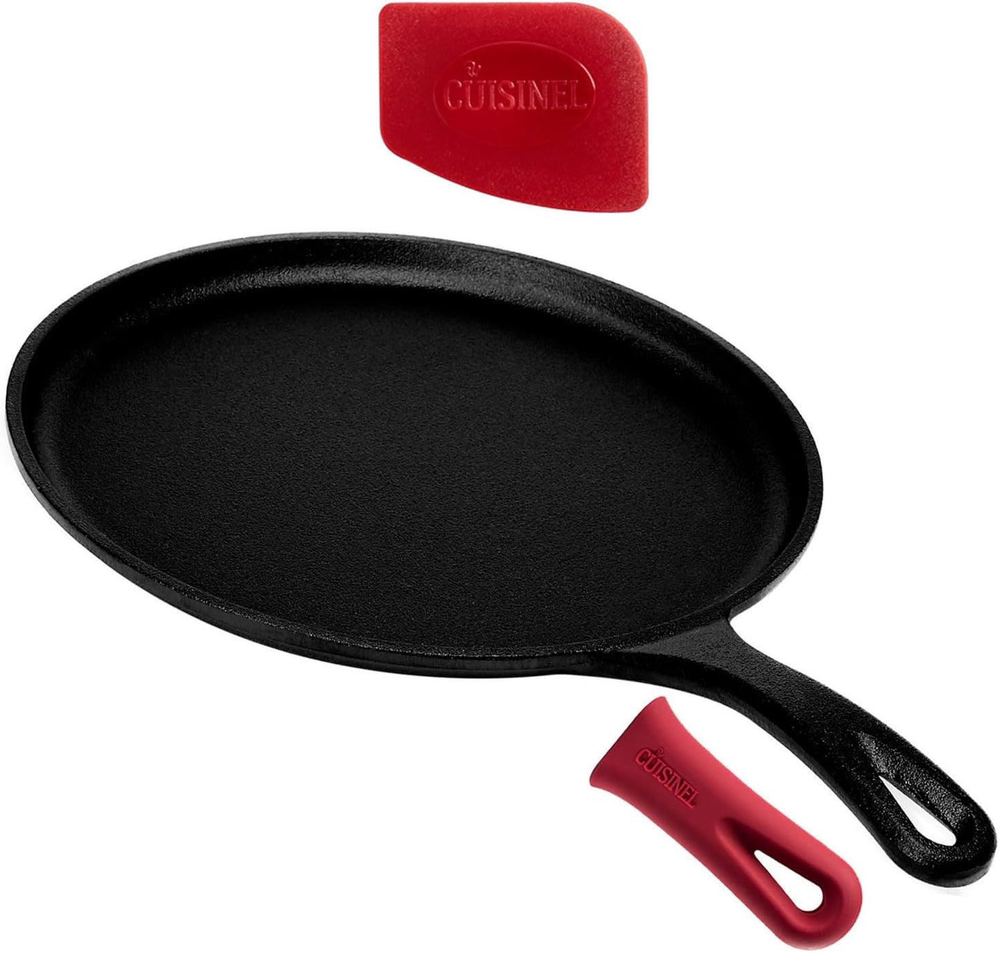 10.5 Cast Iron Griddle - Pre-Seasoned Crepe Maker